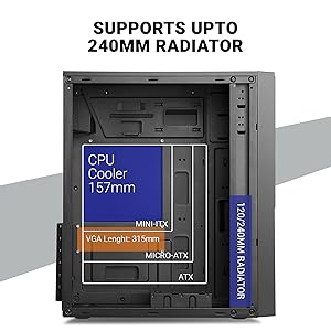 Ant-Esports-Si25-Value-Series-Mid-Tower-Computer-CaseGaming-Cabinet-Black-Suppor