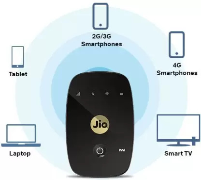 JioFi 4G Hotspot M2S 150 Mbps Jio 4G Portable Wi-Fi Data Device (Black) Refurbished.