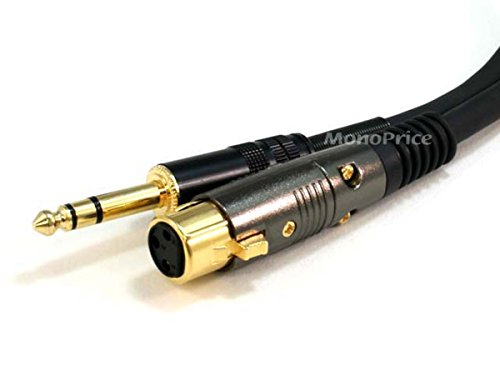 Monoprice 6ft Premier Series XLR Female to 1/4in TRS Male Cable, 16AWG (Gold Plated)