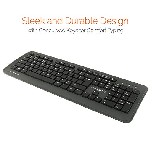 Amkette Wi-Key Plus 2.4 GHz USB Wireless Keyboard & Mouse Combo for PC, Laptop and Devices with USB Support (Grey/Black)