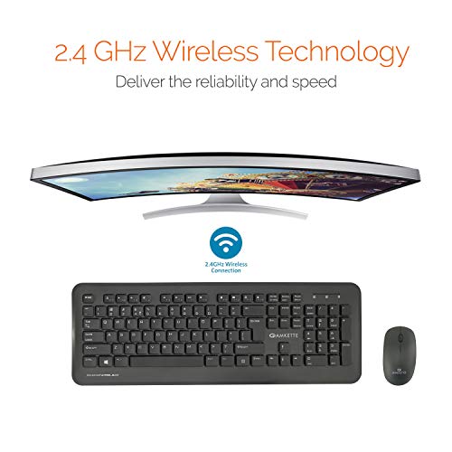 Amkette Wi-Key Plus 2.4 GHz USB Wireless Keyboard & Mouse Combo for PC, Laptop and Devices with USB Support (Grey/Black)