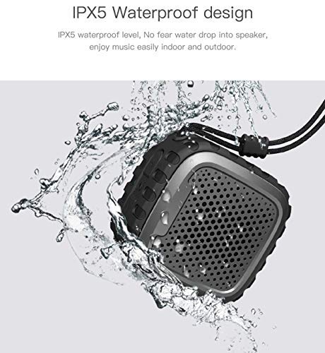 Photron P10 Wash IPX5 Waterproof Shockproof Wireless 10W RMS Super Bass Mini Metal Aluminium Alloy Portable Bluetooth Speaker with Mic (Black)