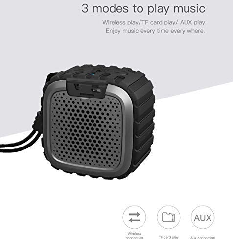 Photron P10 Wash IPX5 Waterproof Shockproof Wireless 10W RMS Super Bass Mini Metal Aluminium Alloy Portable Bluetooth Speaker with Mic (Black)