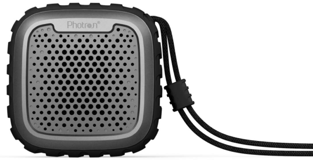 Photron P10 Wash IPX5 Waterproof Shockproof Wireless 10W RMS Super Bass Mini Metal Aluminium Alloy Portable Bluetooth Speaker with Mic (Black)