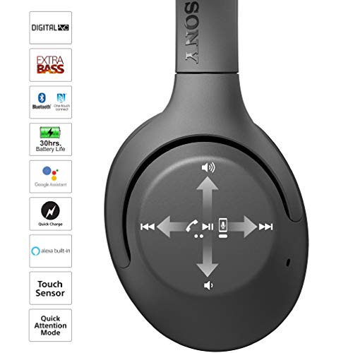 Sony WH-XB900N Wireless Bluetooth Noise Cancelling Extra Bass Headphones (Black)