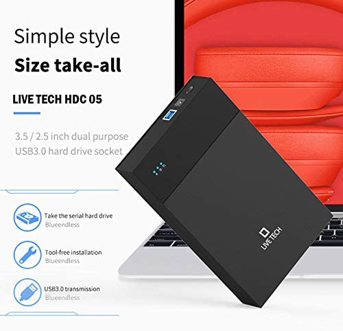 Live Tech 3.5/2.5 Inch SATA to USB 2.0 External Hard Drive Case for Laptop/Desktop/SSD HD (Hard Disk Not Included) (HDC05 USB 2.0)