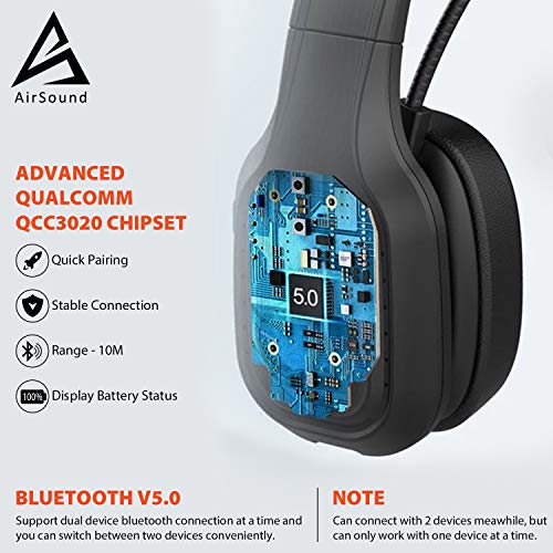 AirSound M100 Pro Bluetooth Wireless Headset Flexible Microphone for Office Home Business Online Meeting