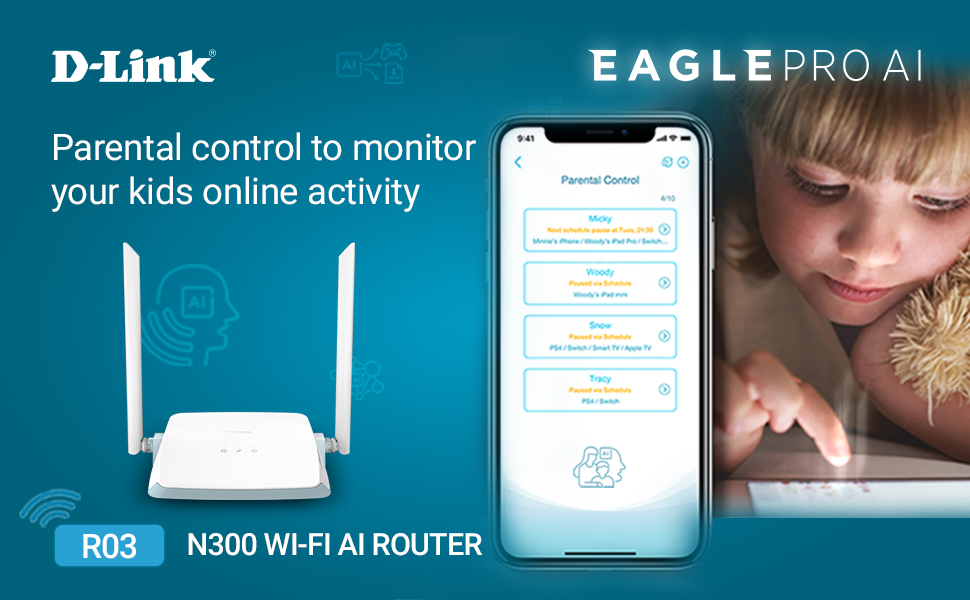 D-Link-R03-N300-Eagle-PRO-AI-Advance-Parental-Control-Router-with-Voice-Control-