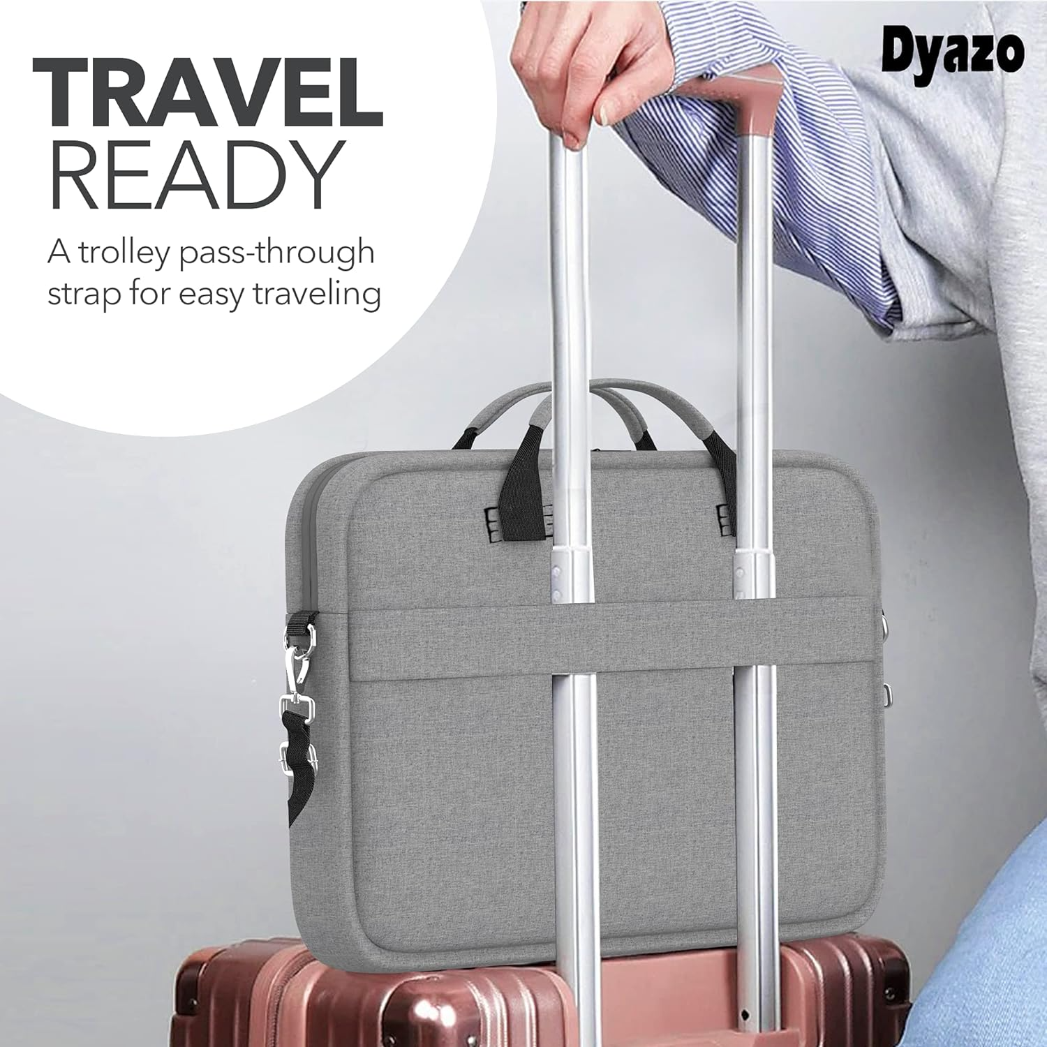 Dyazo Slim Water Resistant Laptop Bag/Briefcase Compatible for Lenovo (Grey)