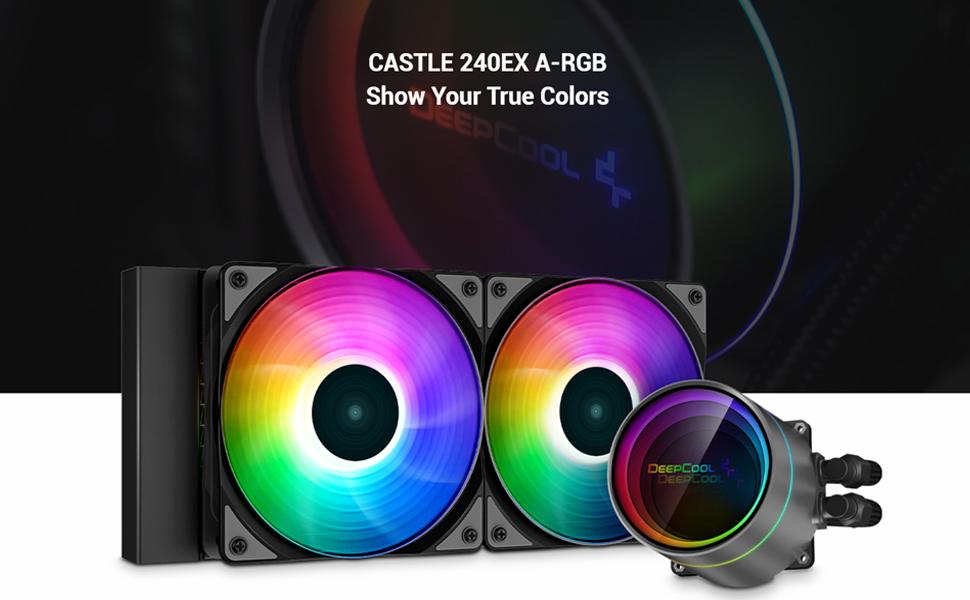 DEEPCOOL-Castle-240-EX-ARGB-Addressable-RGB-LED-CPU-Liquid-Cooler-I-AIO-Support-