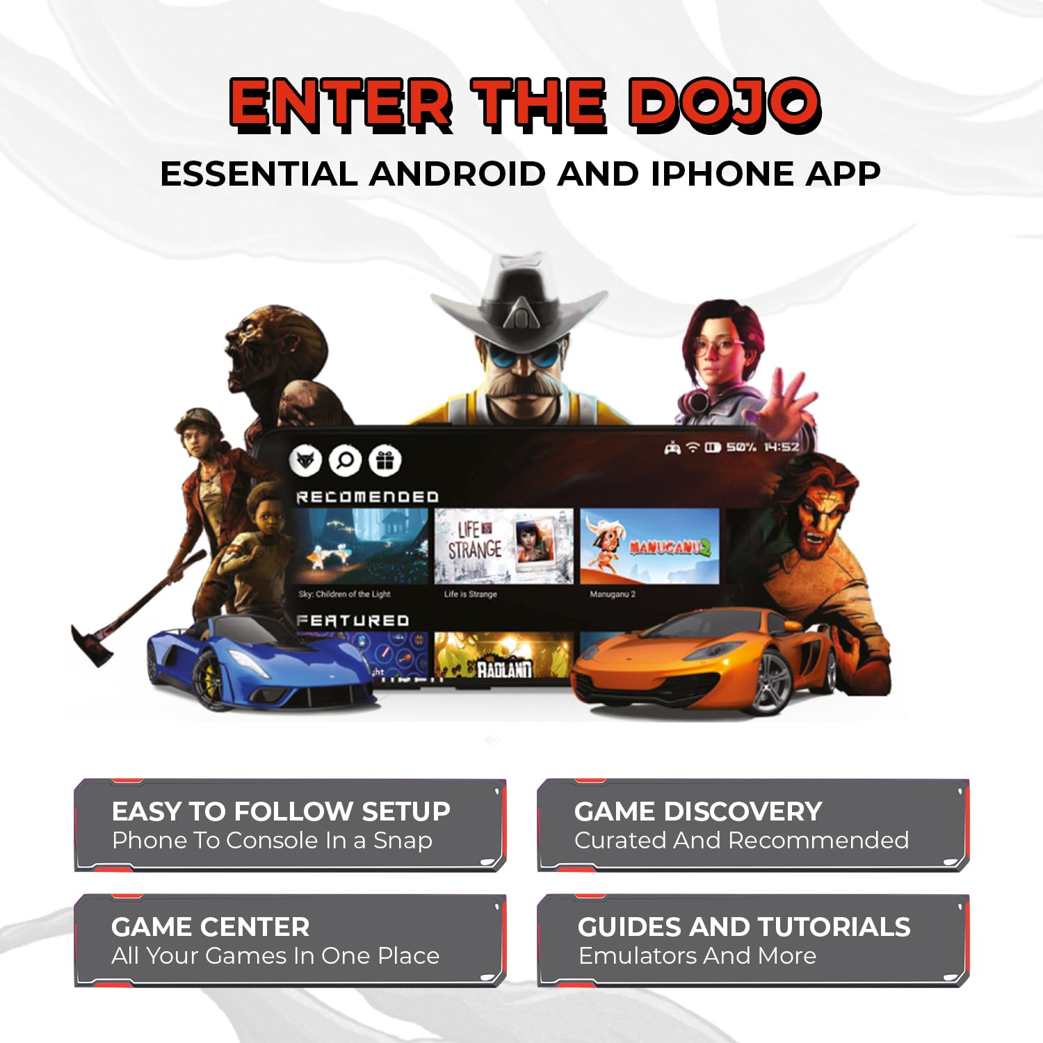 EvoFox Go Smartphone Bluetooth Mobile Gamepad for iPhones, iPads, and Android with Android Key Map mode, Dojo App and More (Grey)