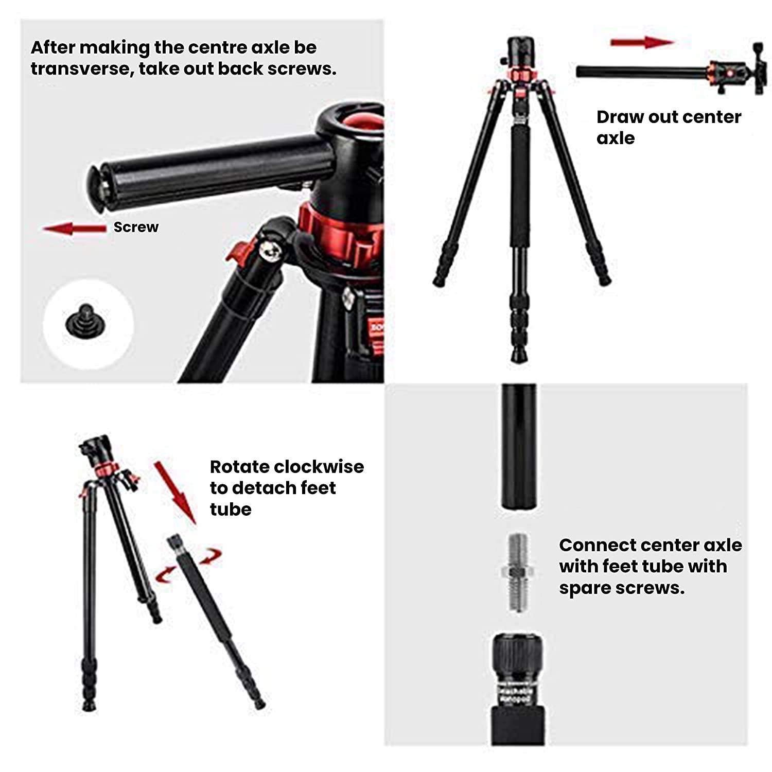 HIFFIN HF-550 Tripod, 65″ inch Special Quality Camera Tripod for Canon Nikon  360 Degree Ball Head, Travel and Work (Black)