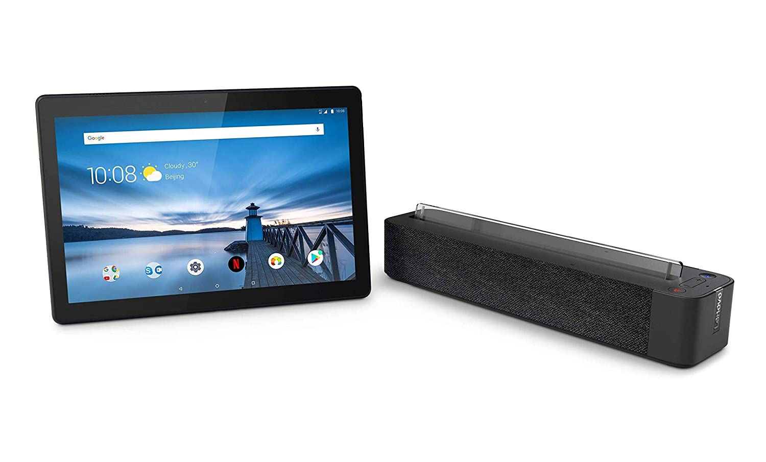 Lenovo Smart Bluetooth, Wi-Fi Tab M10 with Alexa Speaker Dock  Slate Black)