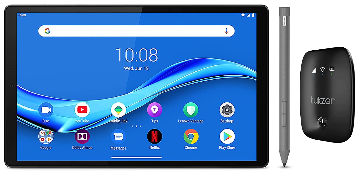 Lenovo Tab M10 FHD Plus (2nd Gen) (10.3 inches, 4 GB, 128 GB, Wi-Fi) with Active Pen + Tukzer 4G LTE Wireless Dongle