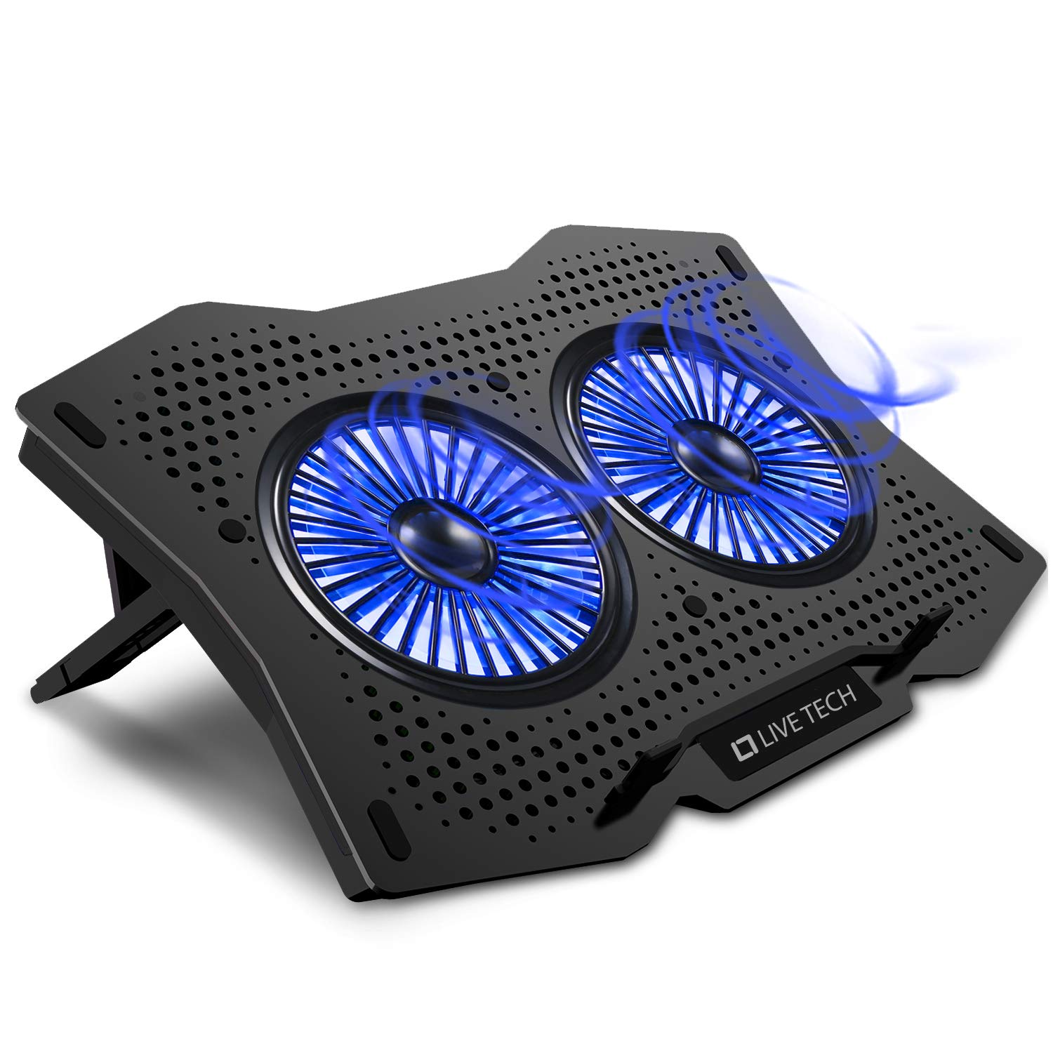 Live Tech Storm Pro Laptop Cooling Led Pad with Dual Fan for 15.6" to 17.3" Notebooks