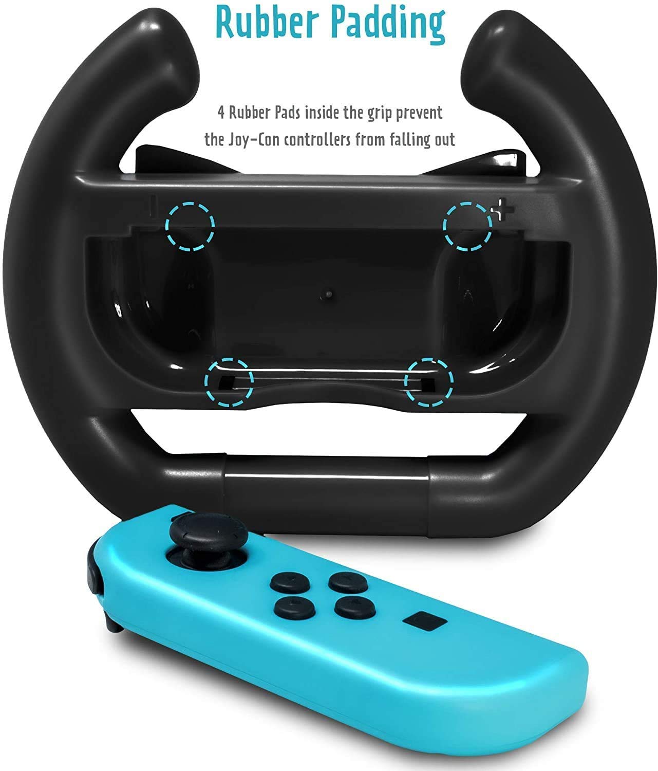 New World 2pcs Racing Game Steering Wheels Attachment for Switch, Switch OLED & Joy-Cons, ABS Racing Wheel for Mario Kart 8 Deluxe, Joycon Wheel Attachment,