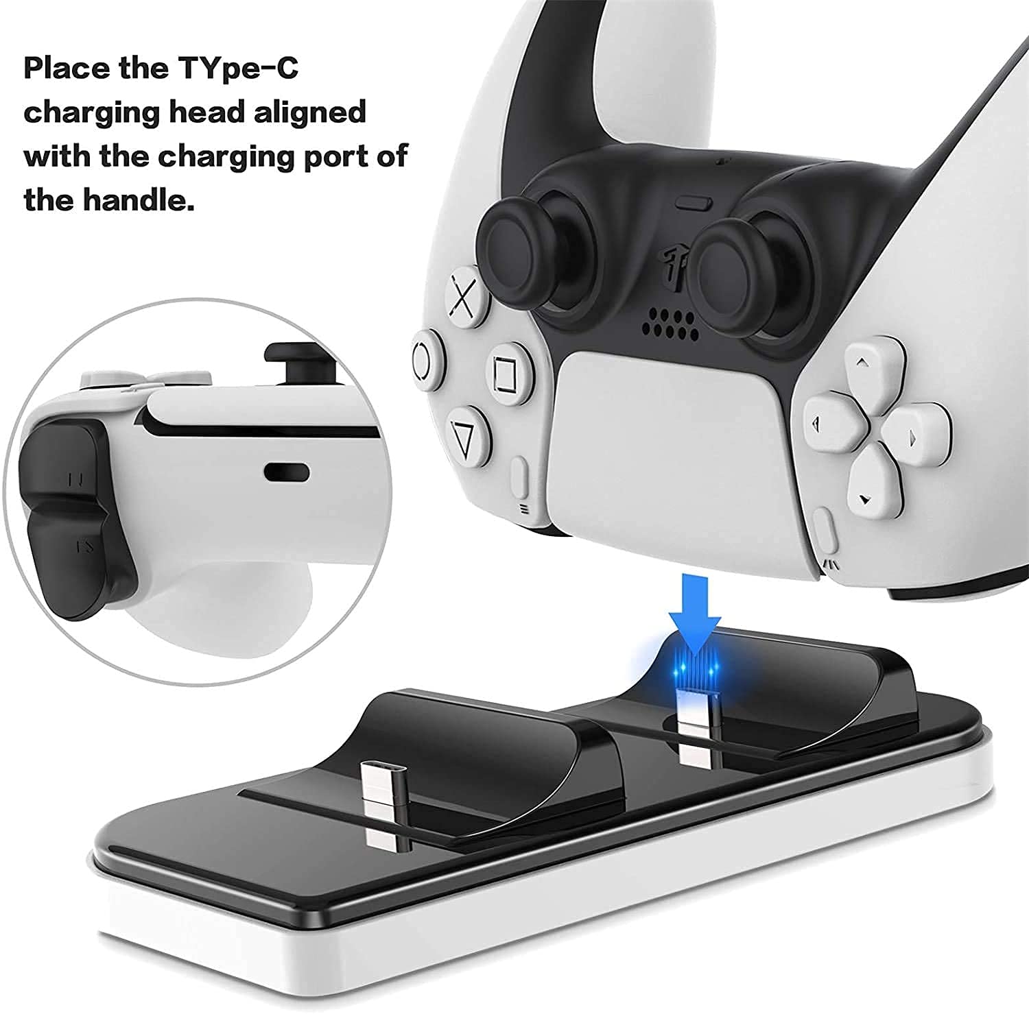 New World For PS5 Controller Charger Charging Dock stand Station for Playstation 5 PS5 Wireless Controller