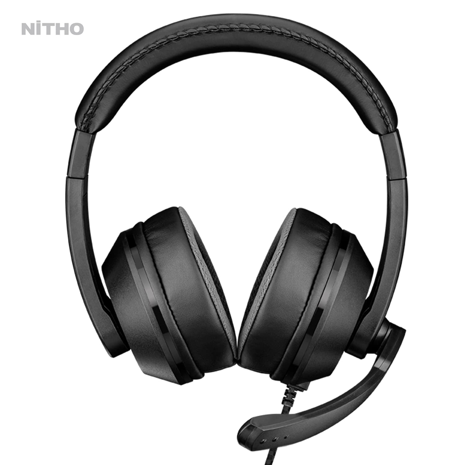 Nitho NX100S Gaming Wired Headphones with Mic for PC, PS4, PS5, Switch, Xbox One, Xbox Series X/S, Over-Ear Lightweight Headset with 40mm Driver and 3.5mm Mini-Jack - Black