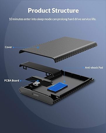 ORICO-SATA-to-USB-30-External-Hard-Drive-Enclosure-for-25-HDD-and-SSD-Below-95mm