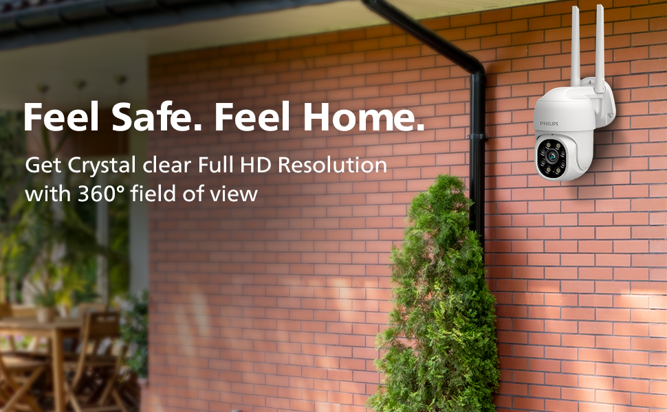 PHILIPS-Outdoor-Weatherproof-WiFi-CCTV-Camera-for-Home-Pan-Tilt-Zoom-Color-Night