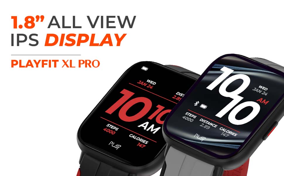PLAYFIT-XLPRO_BlackRed-IPS-Display-IP67-Dust-Sweat-Water-resistant-Full-Metal-Di