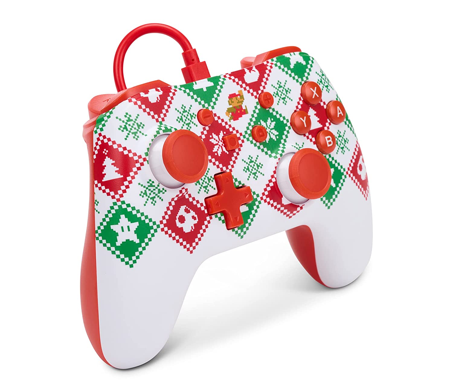 PowerA Wired Controller for Nintendo Switch - Mario Holiday Sweater, Nintendo Switch Lite, Gamepad, Game Controller- Nintendo Switch