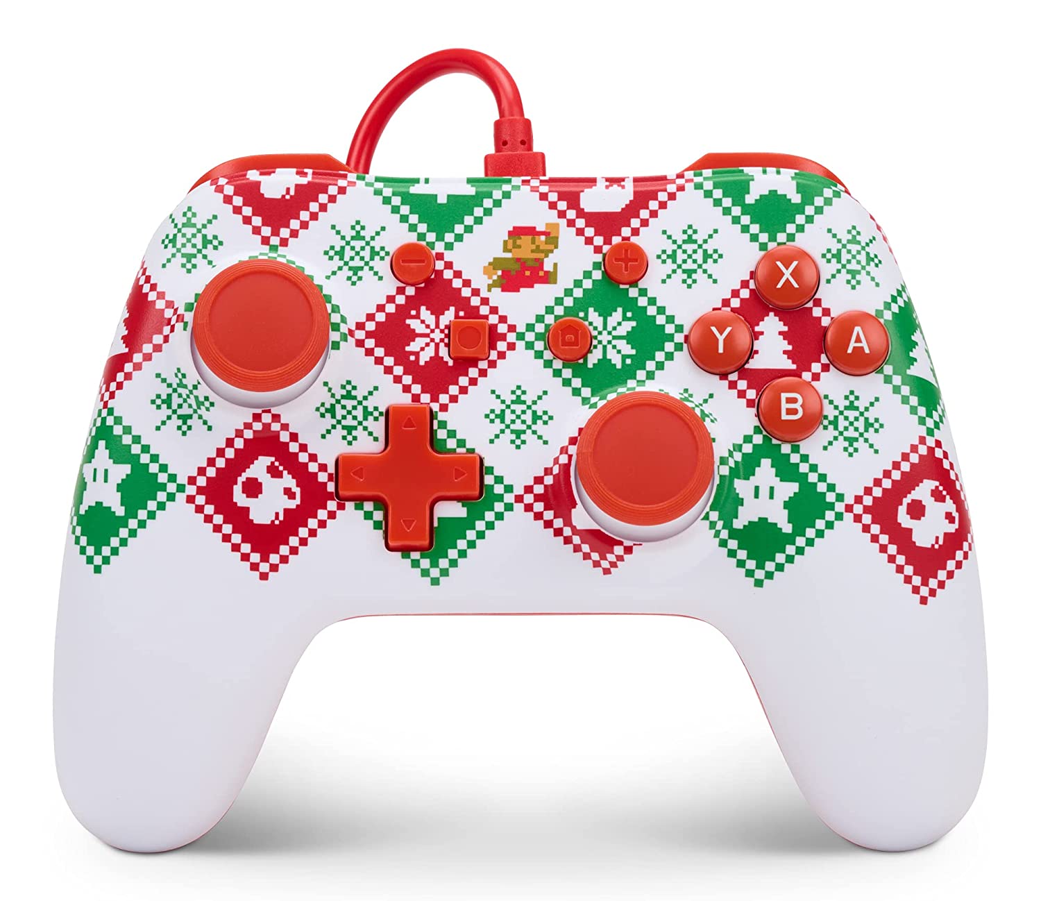 PowerA Wired Controller for Nintendo Switch - Mario Holiday Sweater, Nintendo Switch Lite, Gamepad, Game Controller- Nintendo Switch