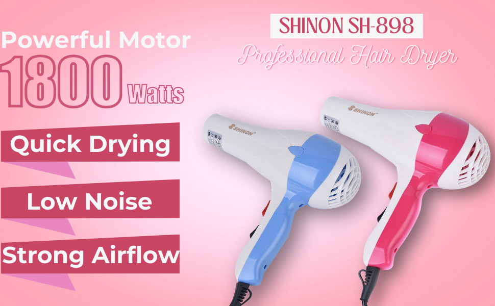 SHINON-SH-898-Professional-Hair-Dryer-1800-Watt-3-Heat-Setting-2-Speed-Settings-