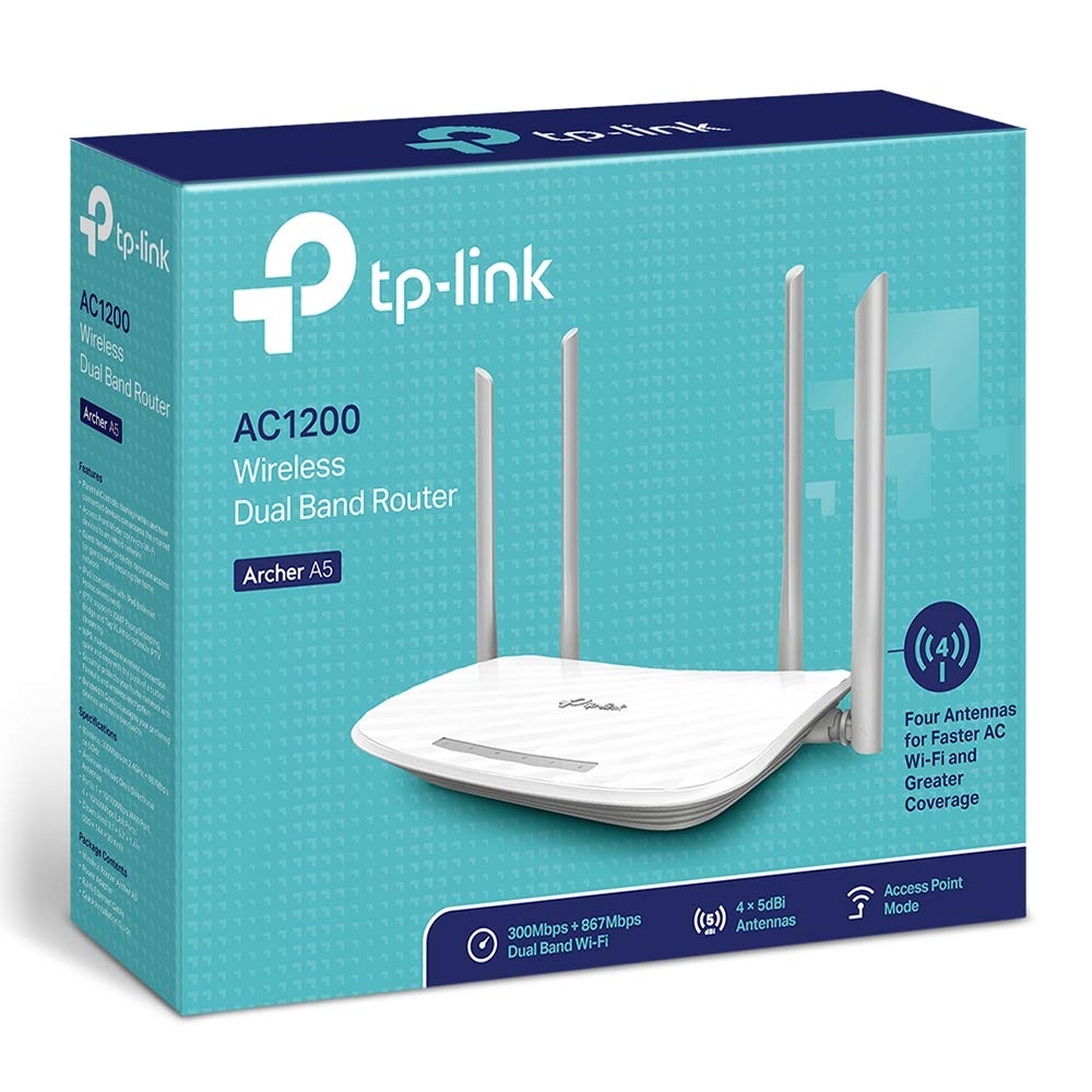 TP-Link Archer A5 AC1200 WiFi Dual Band, Supports IGMP Proxy/Snooping, Bridge and Tag VLAN to optimize IPTV Streaming, Wireless Router