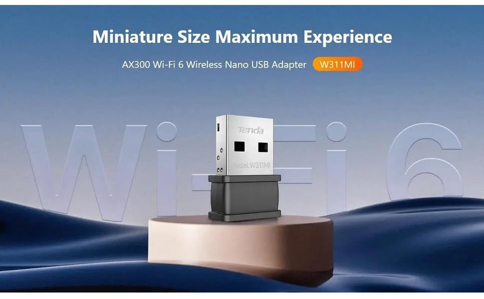 Tenda-W311MI-V6-AX300-Wi-Fi-6-Wireless-Nano-USB-Adapter-Black-W311MI-V6