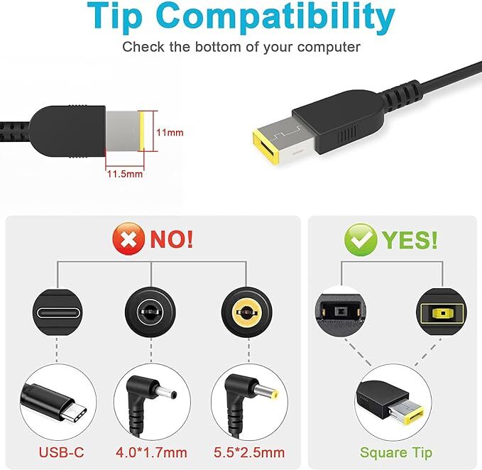 Lenovo Laptop Battery Adapter Charger 65w 20v 3.25a for G40-30, G40-45, G40-70