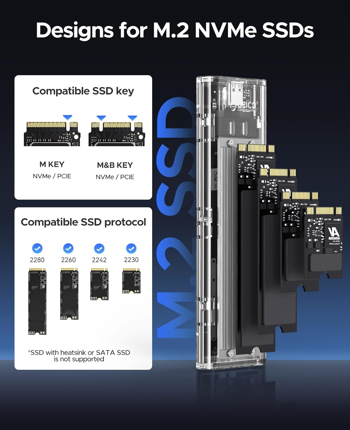 ORICO NVME M.2 to Type-C USB3.1 Gen2 10Gbps