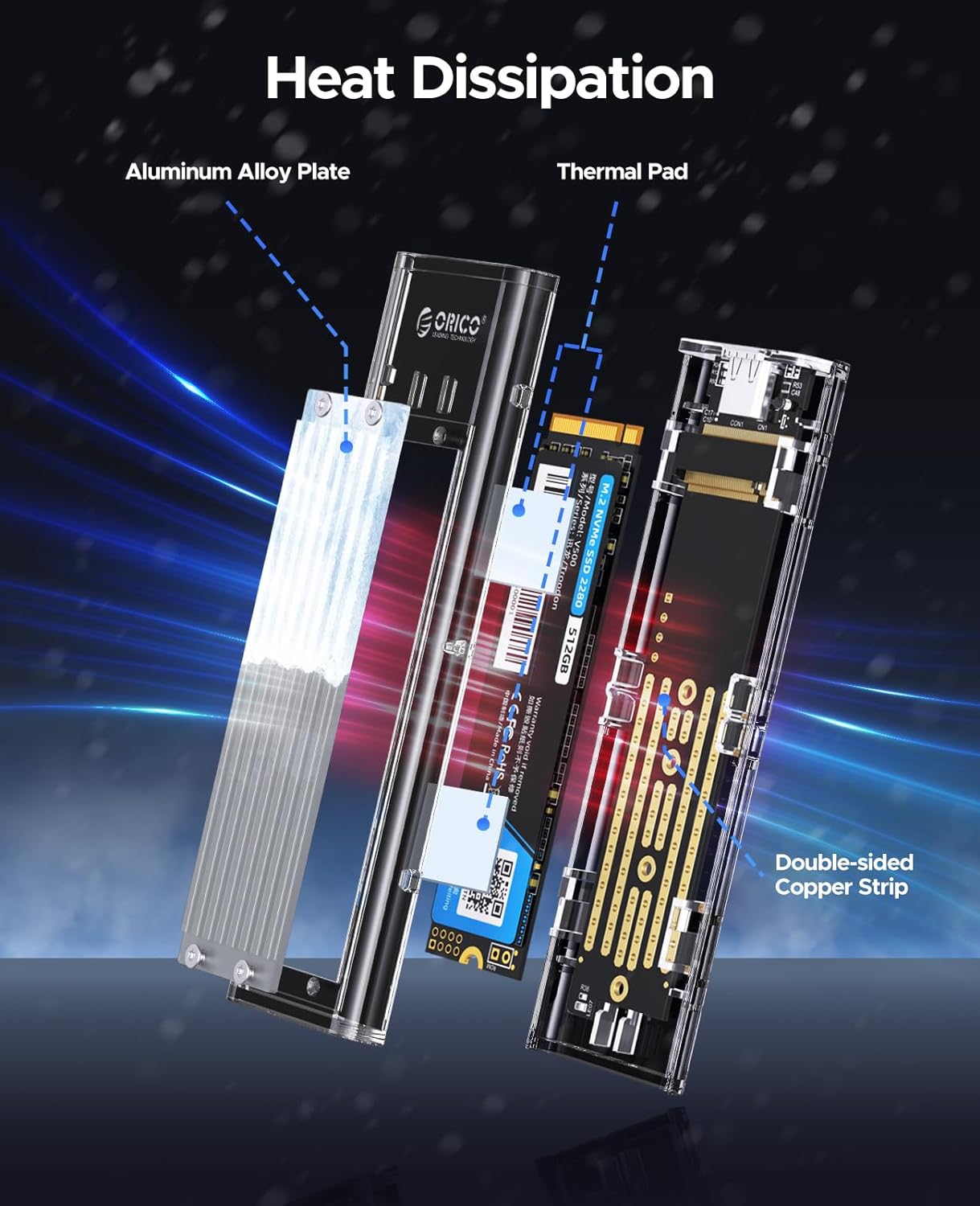 ORICO NVME M.2 to Type-C USB3.1 Gen2 10Gbps