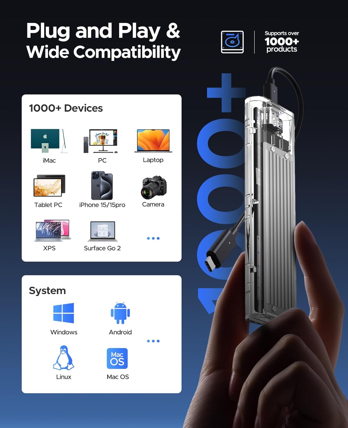 ORICO NVME M.2 to Type-C USB3.1 Gen2 10Gbps