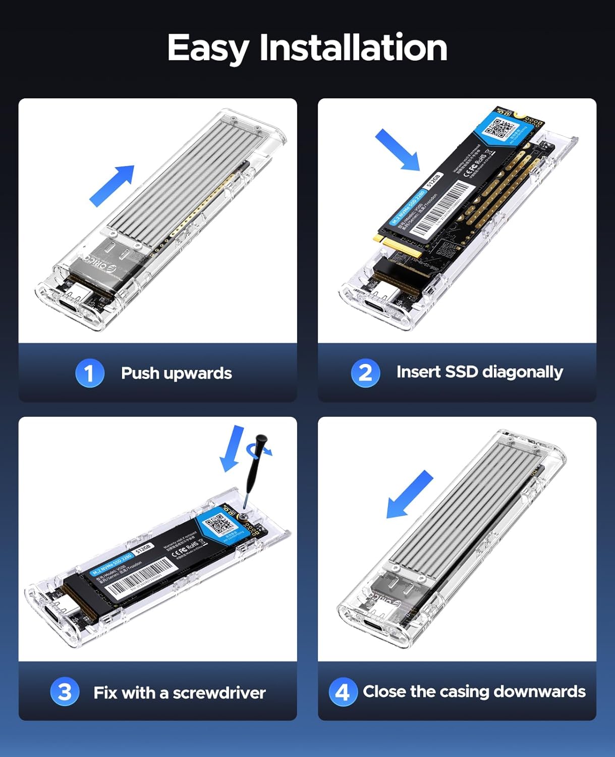 ORICO NVME M.2 to Type-C USB3.1 Gen2 10Gbps