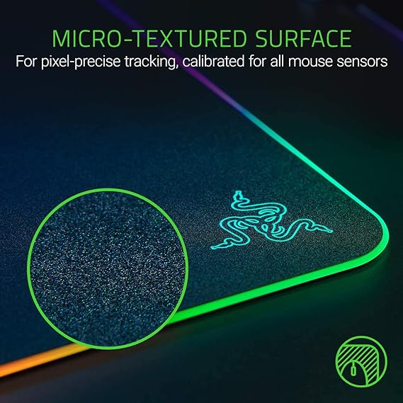 Razer Firefly V2 Micro Textured Gaming Mouse Mat with RGB Lighting Powered by Chroma Rz02-03020100-R3M1 Port