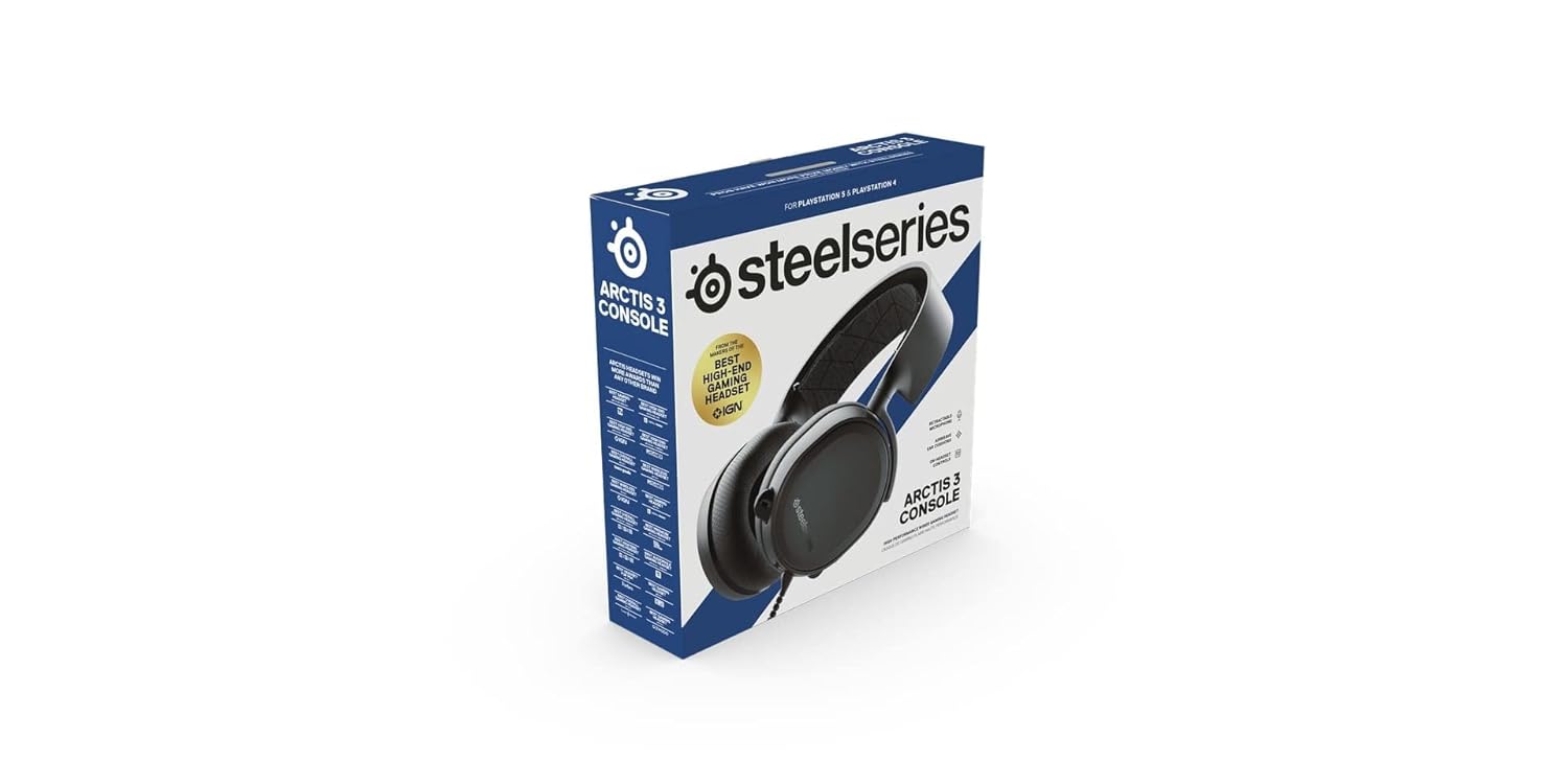 SteelSeries Arctis 3 Console, Stereo Wired Gaming Headset for Playstation 5 & 4