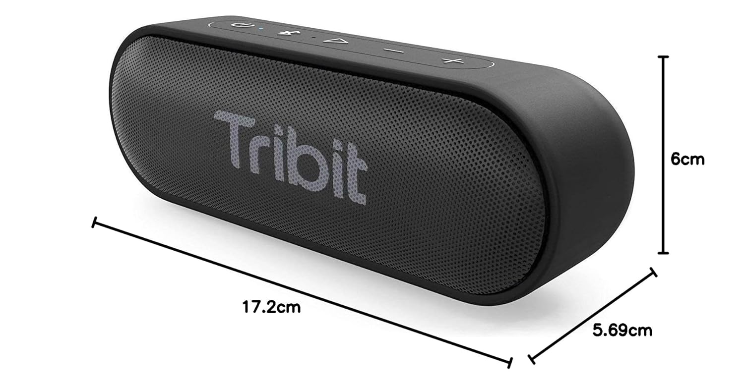 Tribit 2024 Version XSound Go Wireless Bluetooth 5.3 Speakers with Loud Stereo Sound & Rich Bass 16W,24H Playtime,150 ft Bluetooth Range,Outdoor Lightweight IPX7 Waterproof,Built-in Mic (Black)