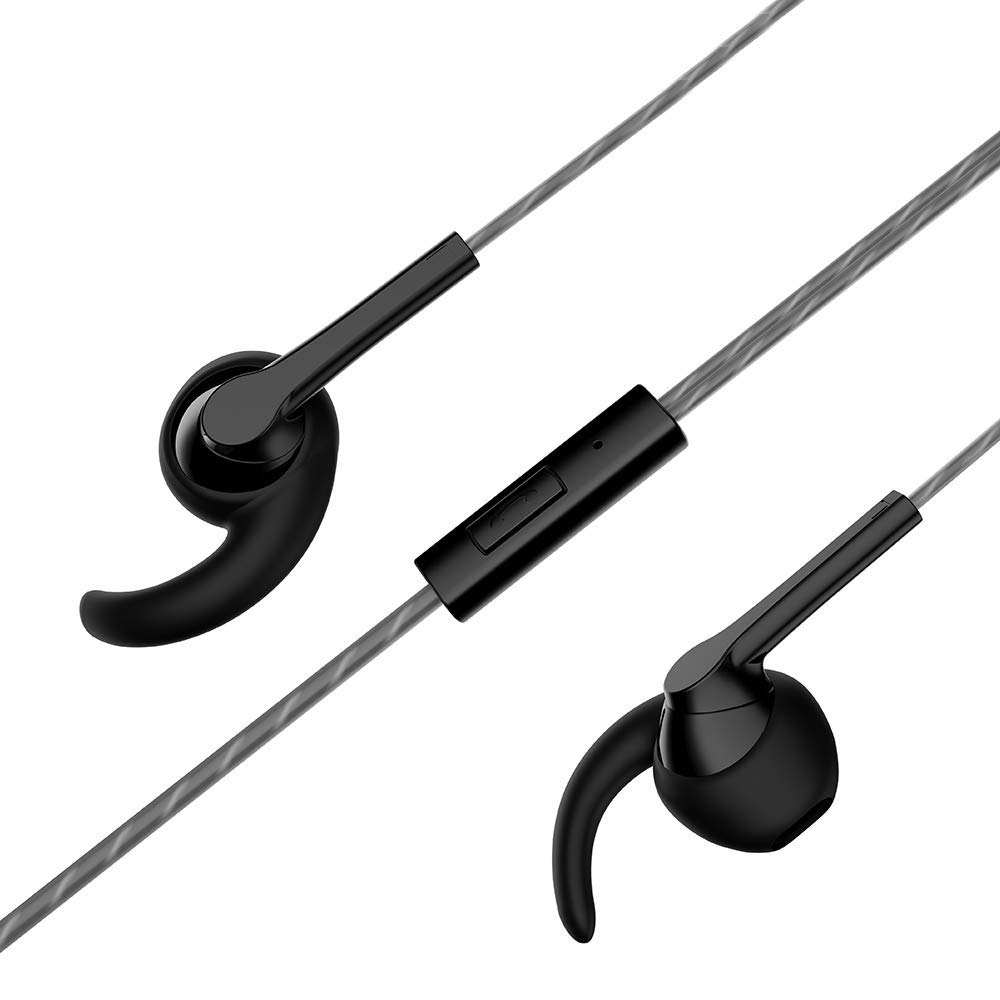 Motorola Pace 130 in-Ear Headphones with Mic, Ear Hooks & Alexa Built-in(Black)