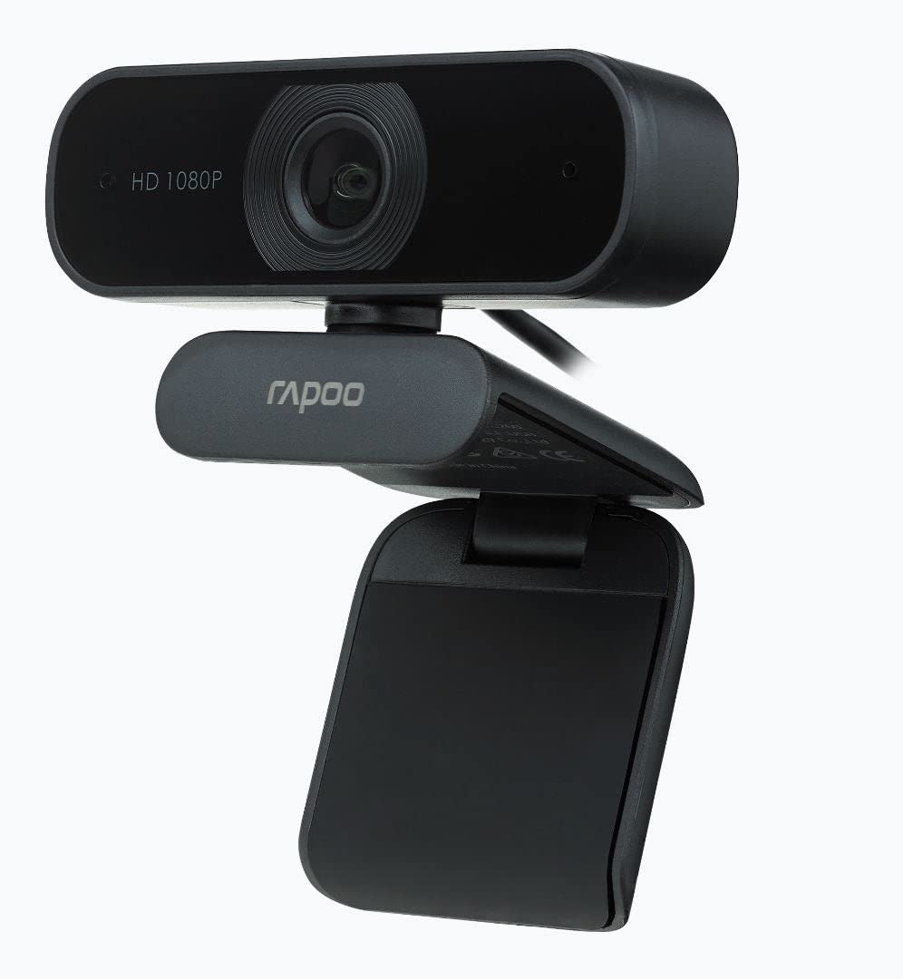 HD Webcam with Microphone, RAPOO C260 USB 1080P, Built-in Dual Noise Reduction Mics, 95-Degree Wide Angle, Zoom/Skype/Teams, Conferencing and Video Calls