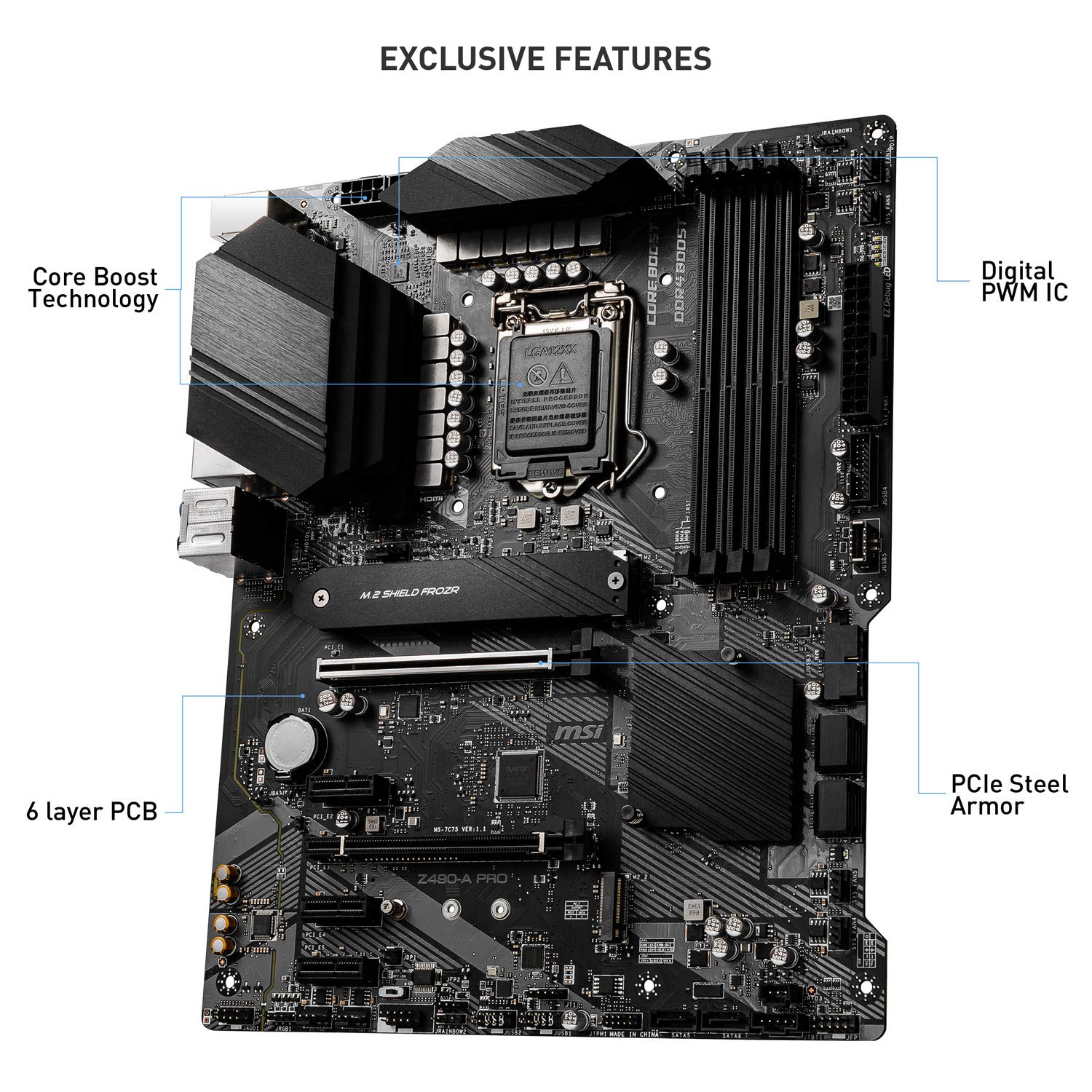 MSI MPG Z490 Gaming Carbon Wi-Fi ATX Gaming Motherboard