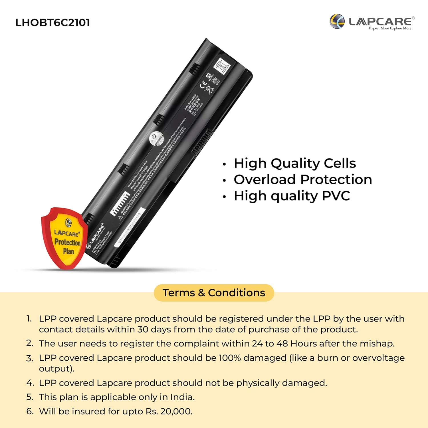 LapcareHP MU06 Long Life Laptop Battery 