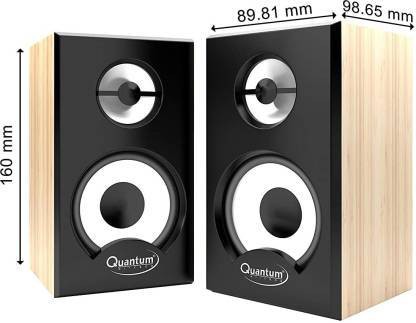 Quantum QHM636 Portable Laptop USB Powered Multimedia Wooden Speaker with AUX Input 