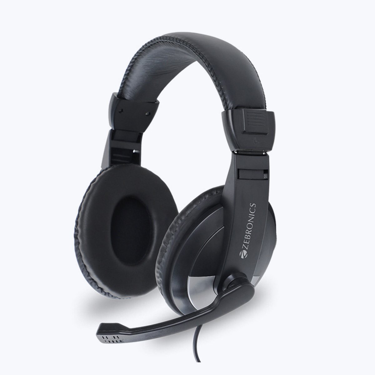 Zebronics Zeb-200HM Headphone with Mic, Dual 3.5mm Connectors, Adjustable Headband & Mic, for PC Computers/Laptop, BLACK