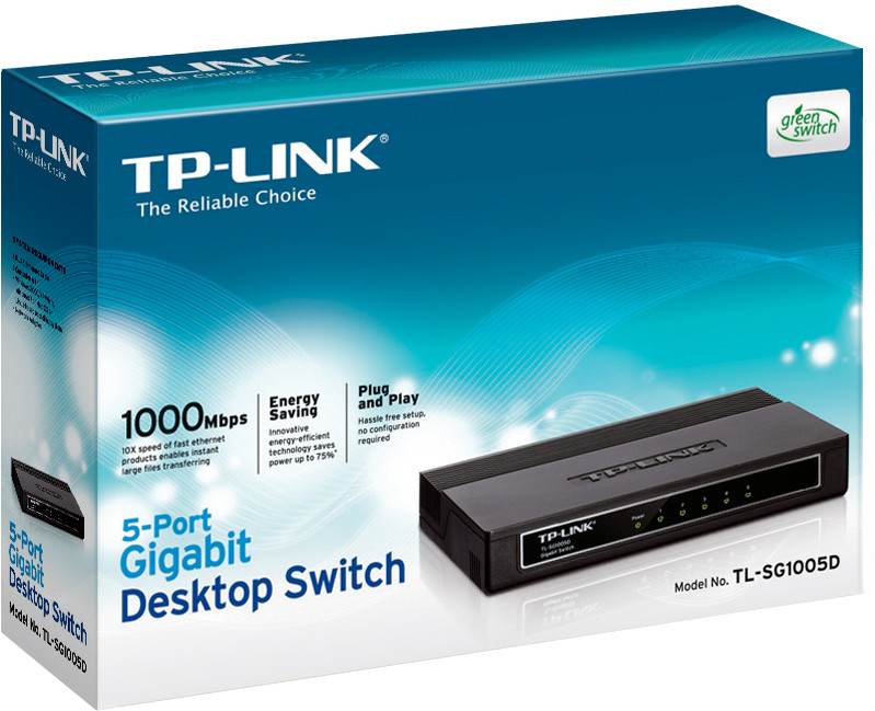 TP-Link TL-SG1005D 5-Port Gigabit Desktop Switch (Black)